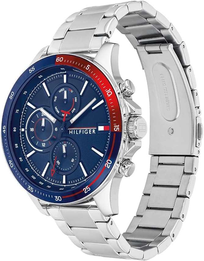 Tommy Hilfiger Analoog multifunctioneel kwartshorloge voor heren met roestvrij staal of siliconen armband