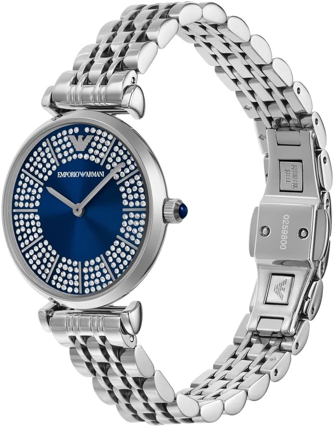 Emporio Armani Vrouwen Analoge Quartz Horloge Met Roestvrij Stalen Band AR11627, Zilver