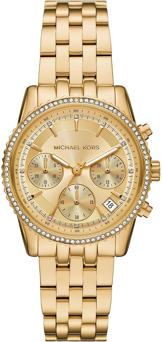 Michael Kors Ritz Horloge voor dames, kwartsuurwerk met horlogeband van roestvrij staal, keramiek of leer