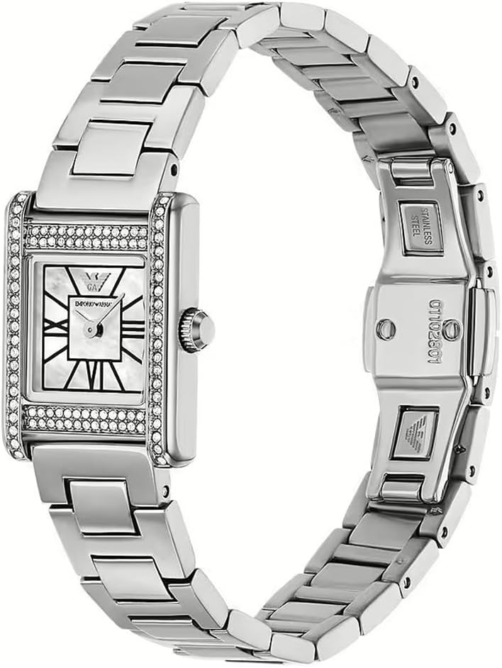 Emporio Armani horloge voor dames, kwartsuurwerk en kastmaat 31 mm met roestvrij stalen, lederen of siliconen band