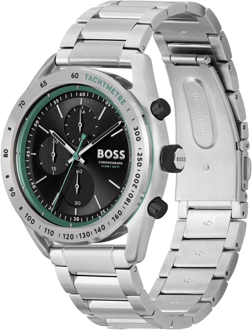 BOSS Chronograaf kwartshorloge met zilveren roestvrijstalen armband voor heren - 1514023