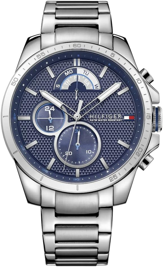 Tommy Hilfiger Multi-wijzerplaat kwarts horloge voor heren roestvrij stalen armband