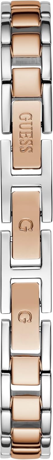 Guess Dames 26 mm horloge - tweekleurige G-Link zilveren wijzerplaat tweekleurige kast