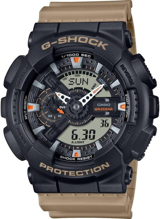 Casio Herenhorloge, analoog-digitaal, kwarts met kunststof armband GA-110TU-1A5ER, Bruin, Sport