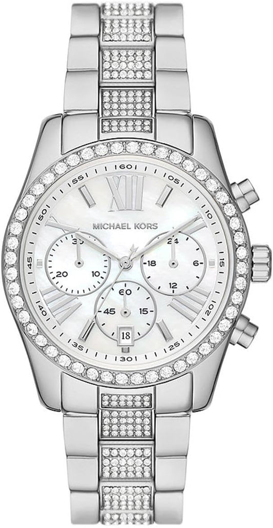 Michael Kors Lexington Horloge voor dames, uurwerk met roestvrij stalen of lederen band