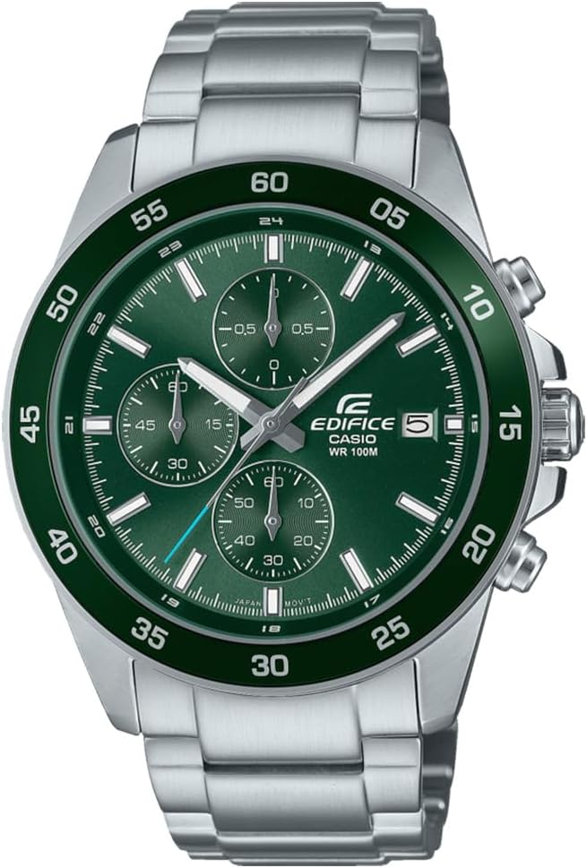 Casio Chronograaf Quarz herenhorloge met roestvrijstalen band EFR-526D-3AVUEF, Zilver, EFR-526D-3AVUEF-AMZUK