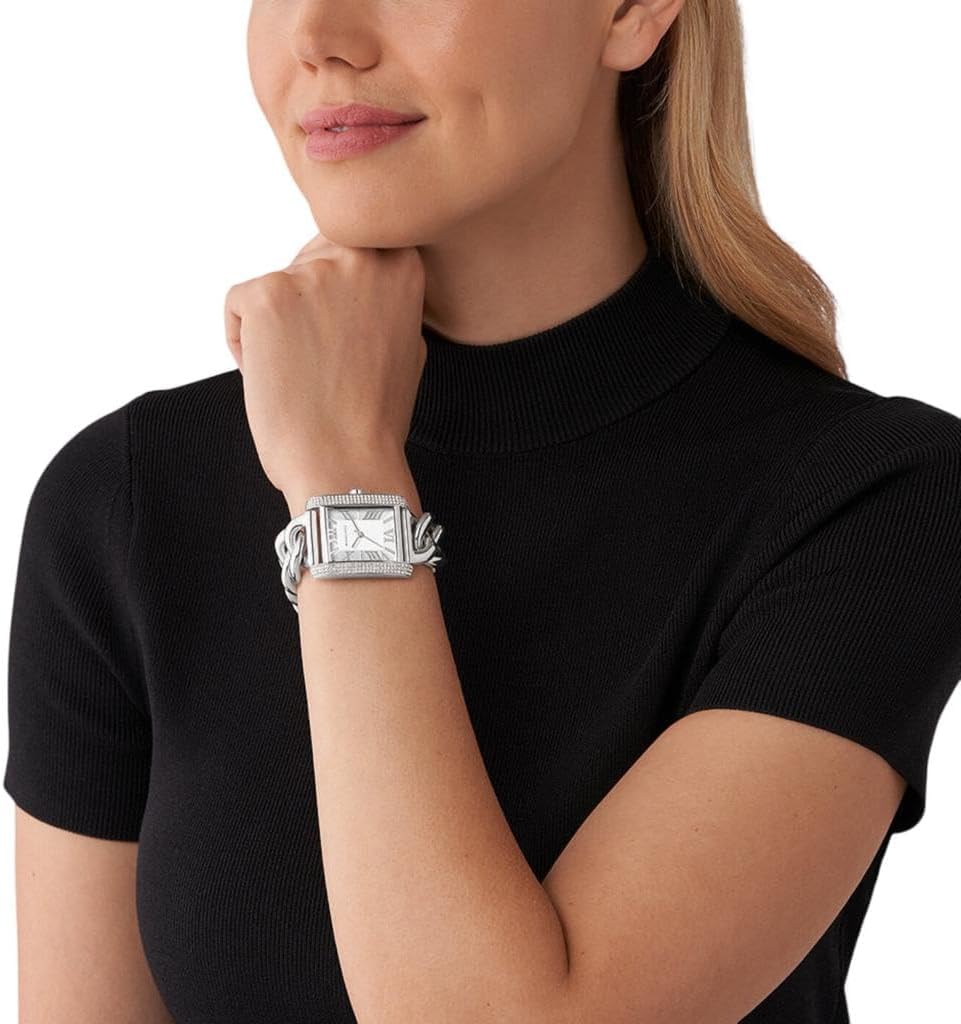 Michael Kors Emery dameshorloge, kwartsuurwerk met horlogeband van roestvrij staal of leder