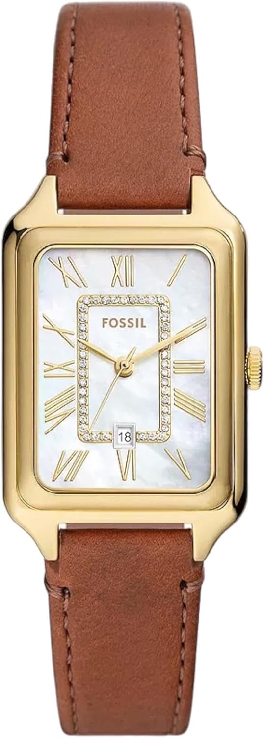 Fossil Raquel Horloge voor dames, quartz uurwerk met roestvrij stalen of leren band,