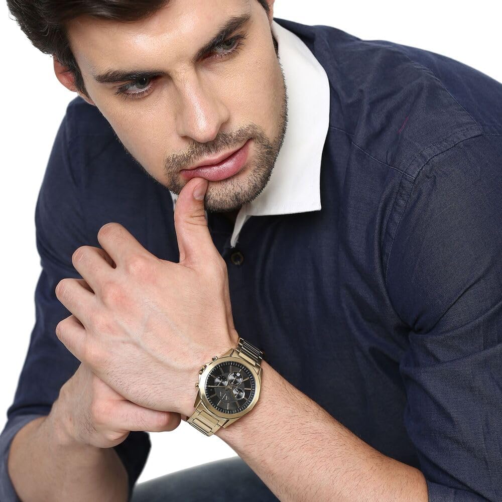Armani Exchange Heren Chronograaf Horloge in roestvrij staal, 44mm kastmaat