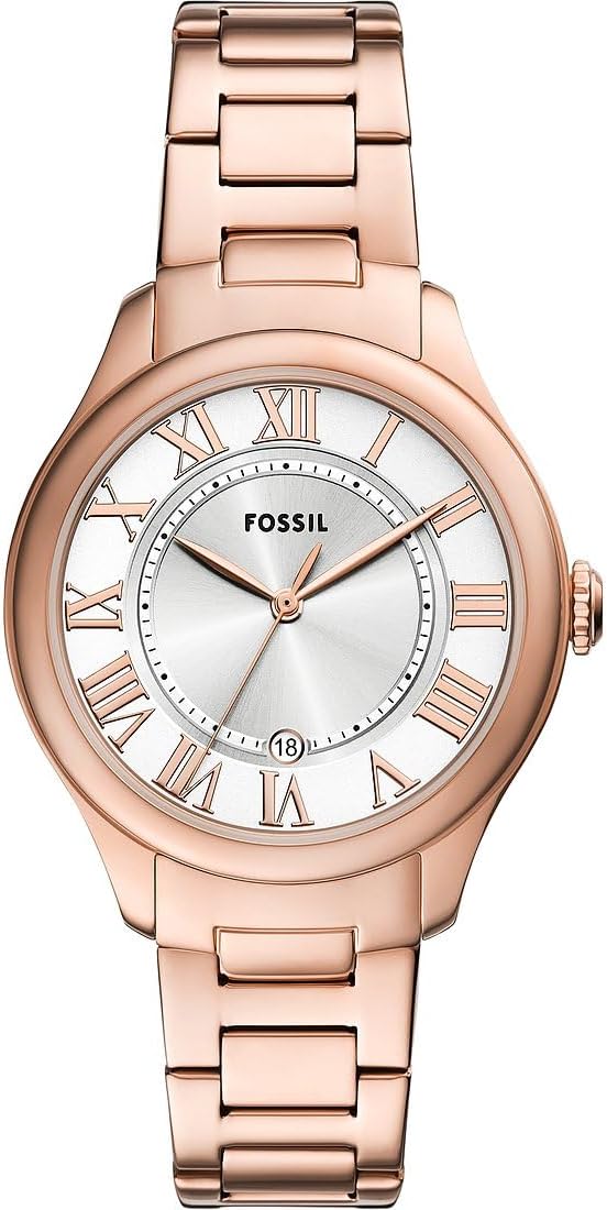 Fossil Harlow Horloge voor Dames, Quartz uurwerk met Roestvrijstalen of Leren Band,