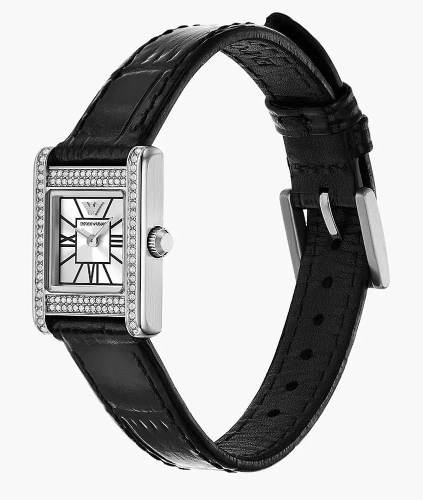 Emporio Armani horloge voor dames, kwartsuurwerk en kastmaat 31 mm met roestvrij stalen, lederen of siliconen band