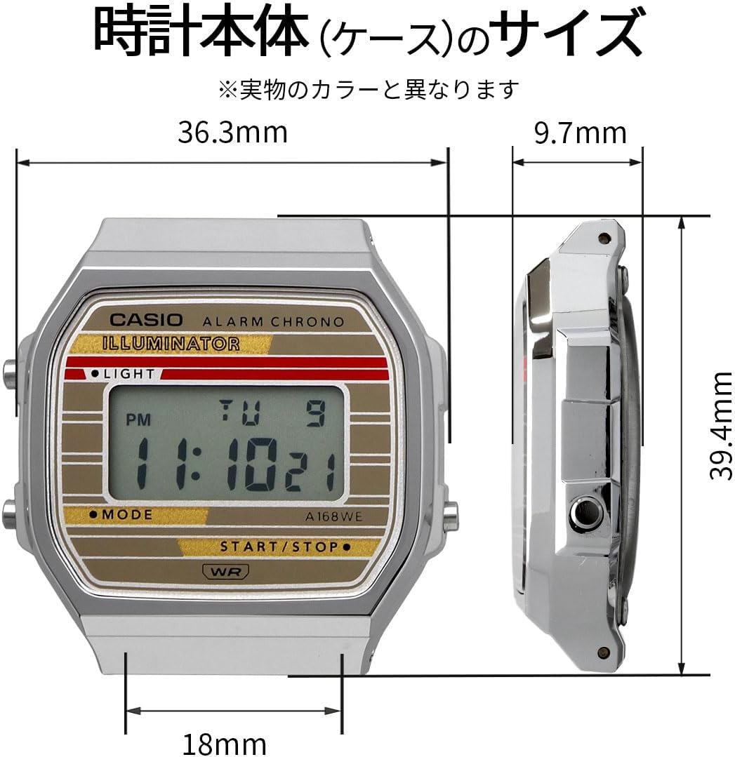 Casio Digitaal kwartshorloge voor volwassenen, uniseks, met roestvrijstalen armband