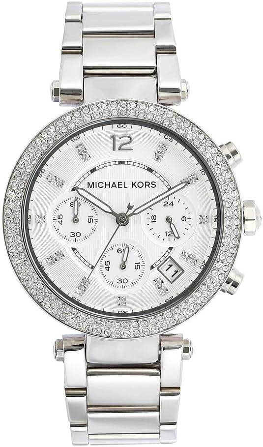 Michael Kors Parker Horloge voor dames, uurwerk chronograaf met roestvrij stalen of lederen band