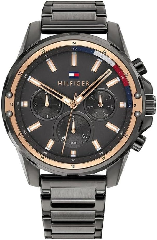 Tommy Hilfiger Multi-wijzerplaat kwarts horloge voor heren roestvrij stalen armband