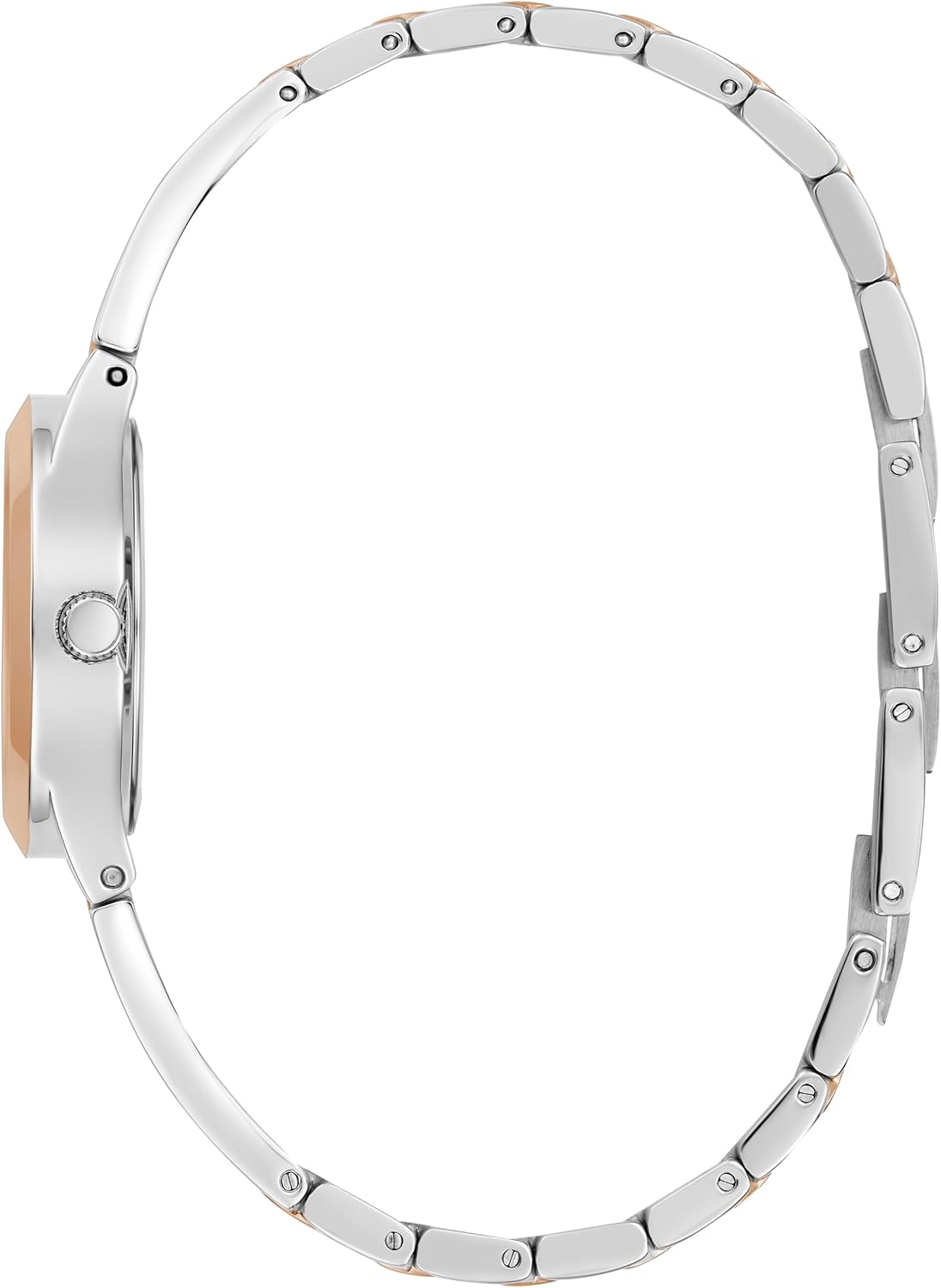 Guess Dames 26 mm horloge - tweekleurige G-Link zilveren wijzerplaat tweekleurige kast