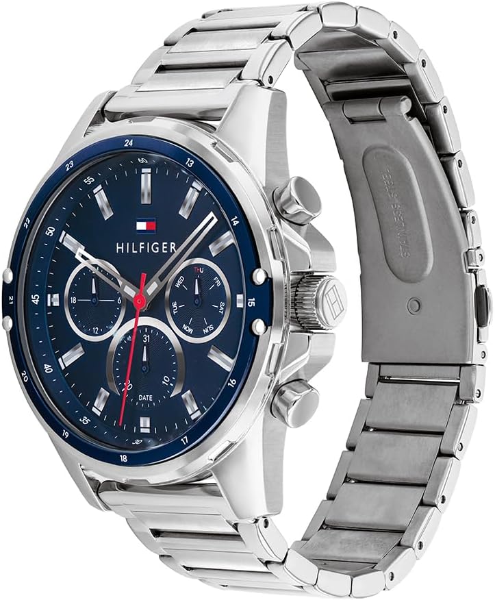 Tommy Hilfiger Multi-wijzerplaat kwarts horloge voor heren roestvrij stalen armband
