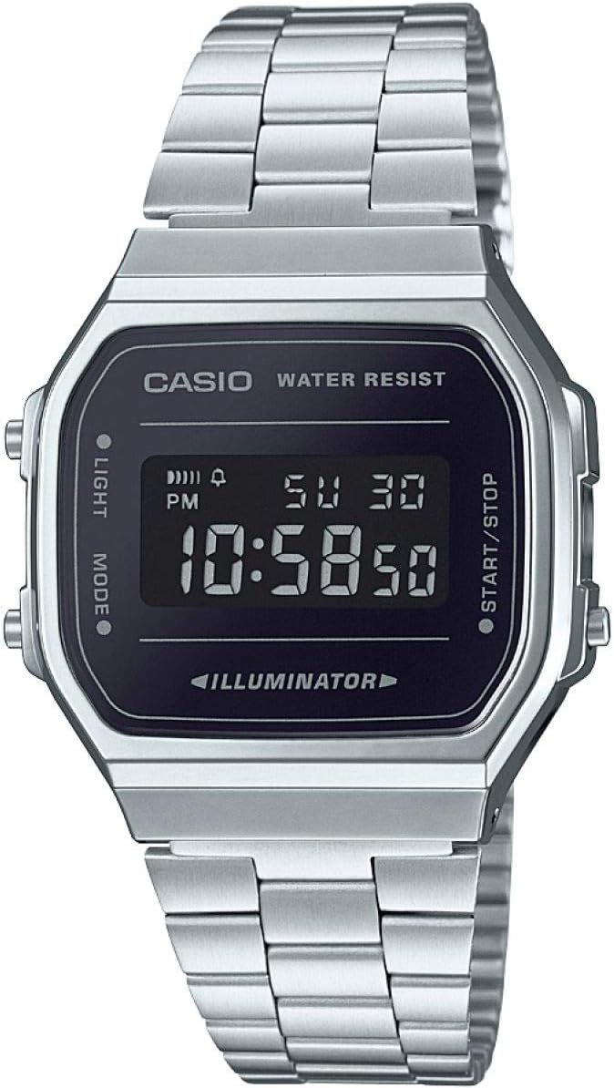 Casio Digitaal kwartshorloge voor volwassenen, uniseks, met roestvrijstalen armband
