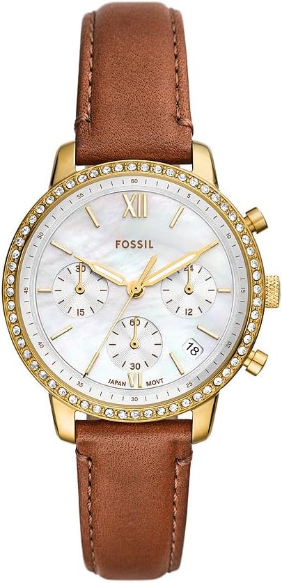 Fossil Neutra Watch for Women, Chronograph movement with Stainless steel or Leather Strap