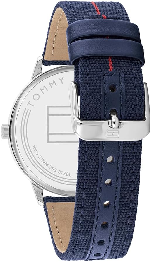 Tommy Hilfiger Analoog kwartshorloge voor heren, met nylon armband 1791844, rood-blauw, Met bandjes