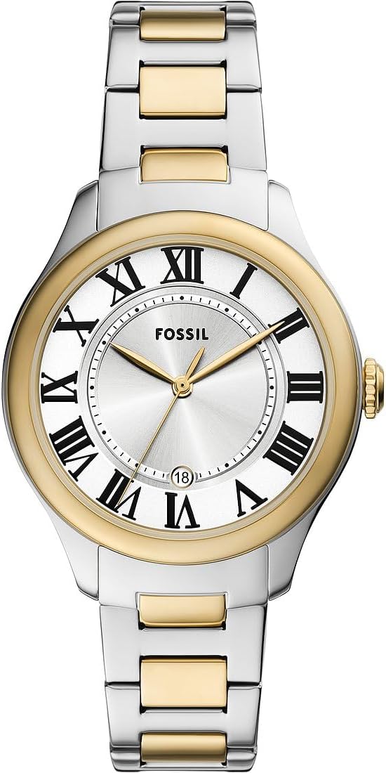 Fossil Harlow Horloge voor Dames, Quartz uurwerk met Roestvrijstalen of Leren Band,
