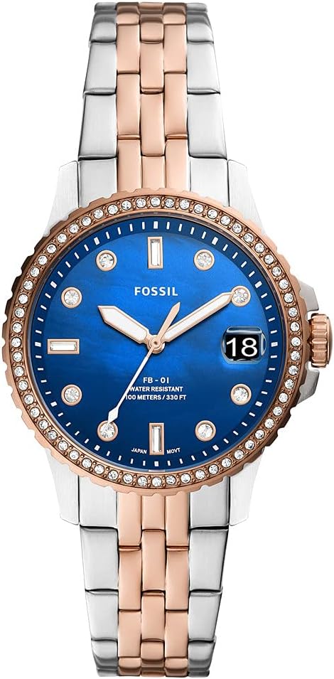 Fossil Womens analoog kwartshorloge met roestvrij stalen armband ES4996, Meerkleurig, ES4996