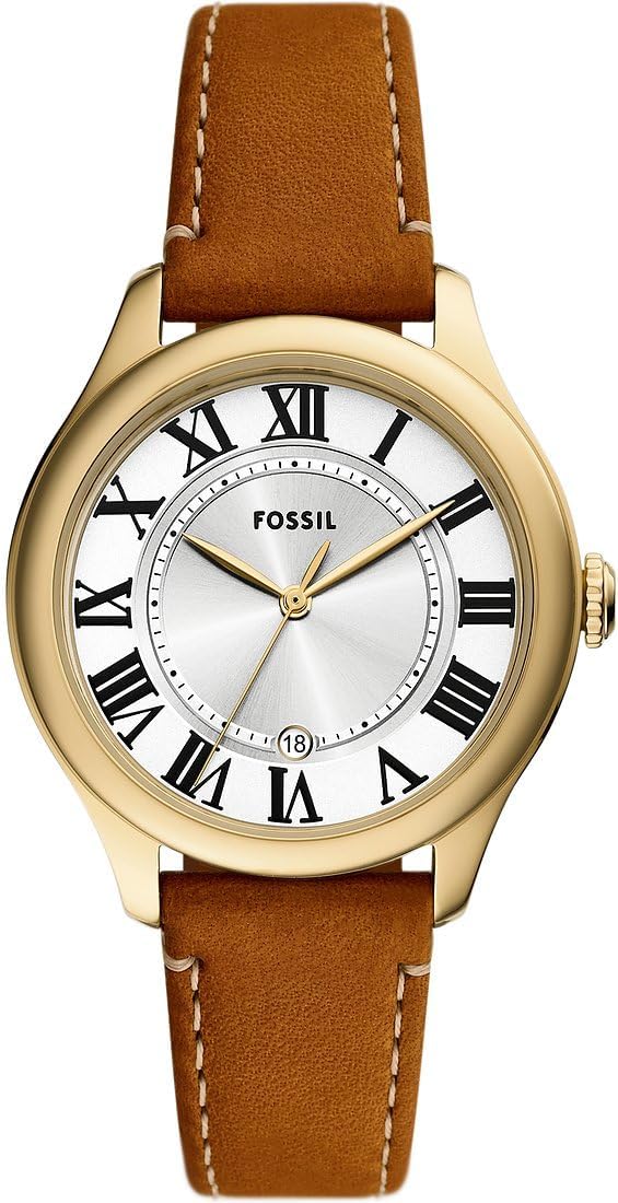 Fossil Harlow Horloge voor Dames, Quartz uurwerk met Roestvrijstalen of Leren Band,