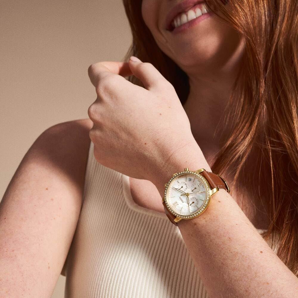 Fossil Neutra Watch for Women, Chronograph movement with Stainless steel or Leather Strap