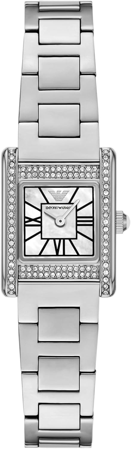 Emporio Armani horloge voor dames, kwartsuurwerk en kastmaat 31 mm met roestvrij stalen, lederen of siliconen band