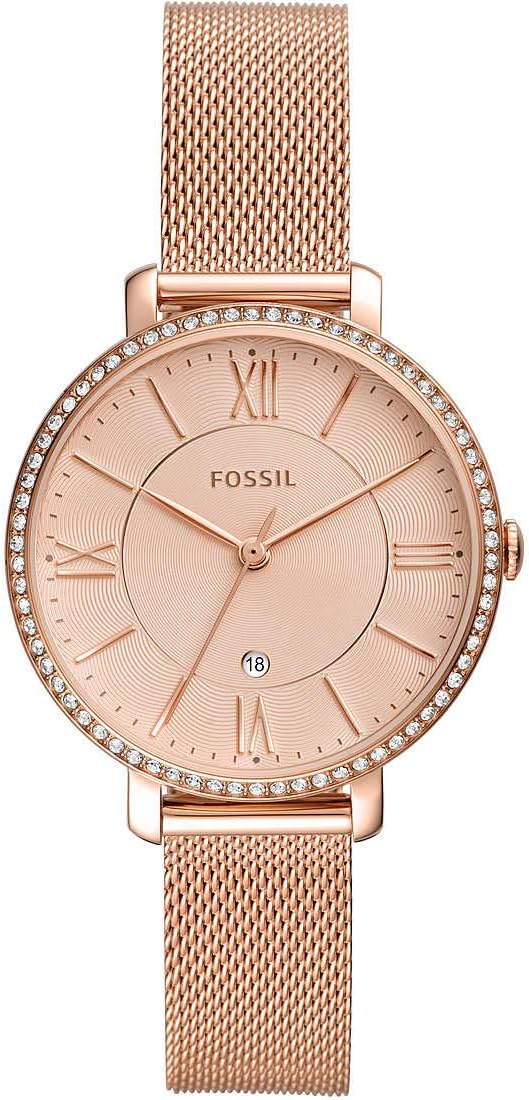 Fossil Jacqueline Watch for Women, Quartz movement with Stainless steel and leather Strap