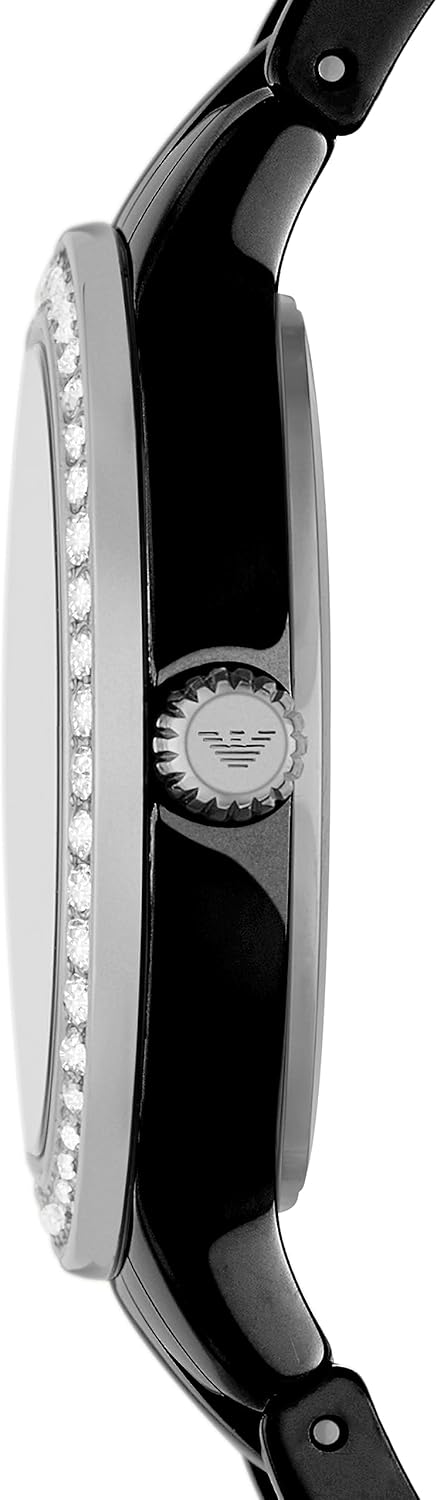 Emporio Armani dameshorloge quartz/3 wijzerwerk 32mm kastmaat met een keramische armband AR70008