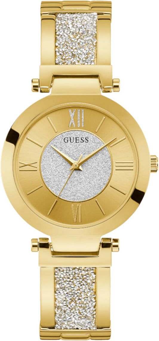 Guess Analoog kwartshorloge voor dames met roestvrij stalen armband W1288L2, goud, Eén maat, dagelijks gebruik