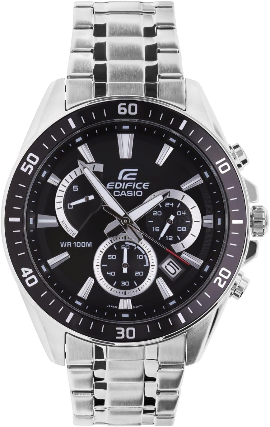Casio Edifice Herenarmbandhorloge, massieve roestvrijstalen behuizing en armband, 10 bar