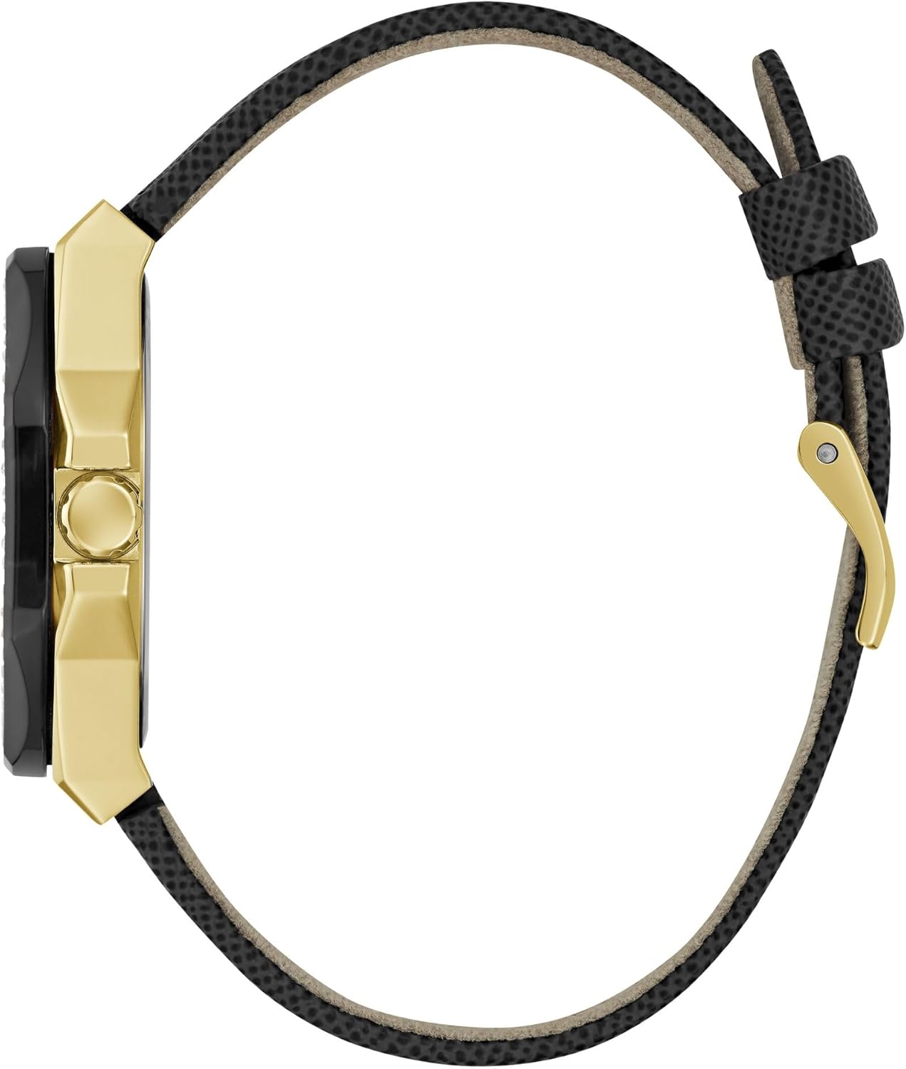 GUESS Lederen Womens analoge zwarte wijzerplaat vrouwen horloge Gw0753L4, band kleur-zwart, zwart, riem, Zwart, riem