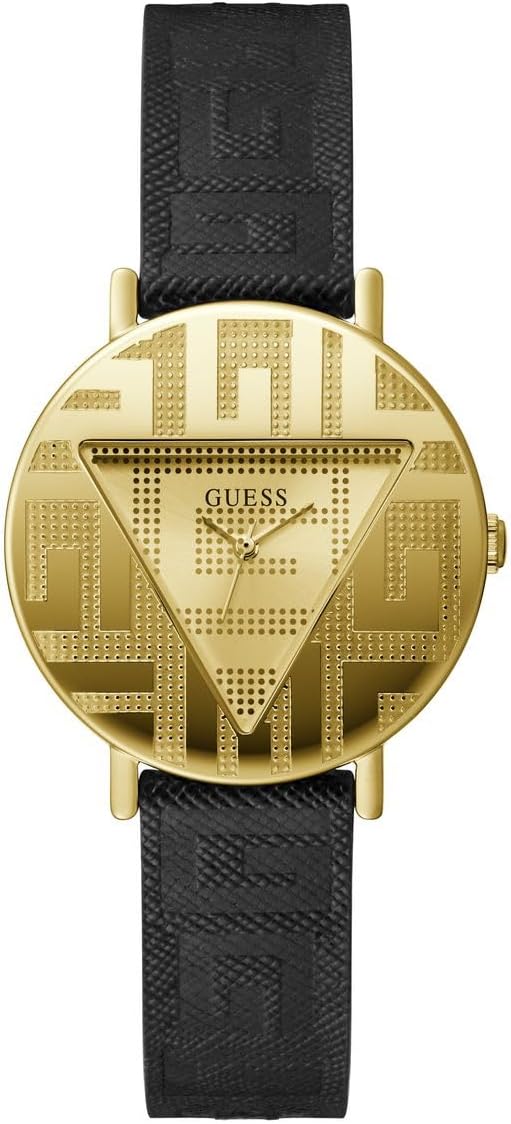 Guess Dames 36 mm horloge, Zwart, riem