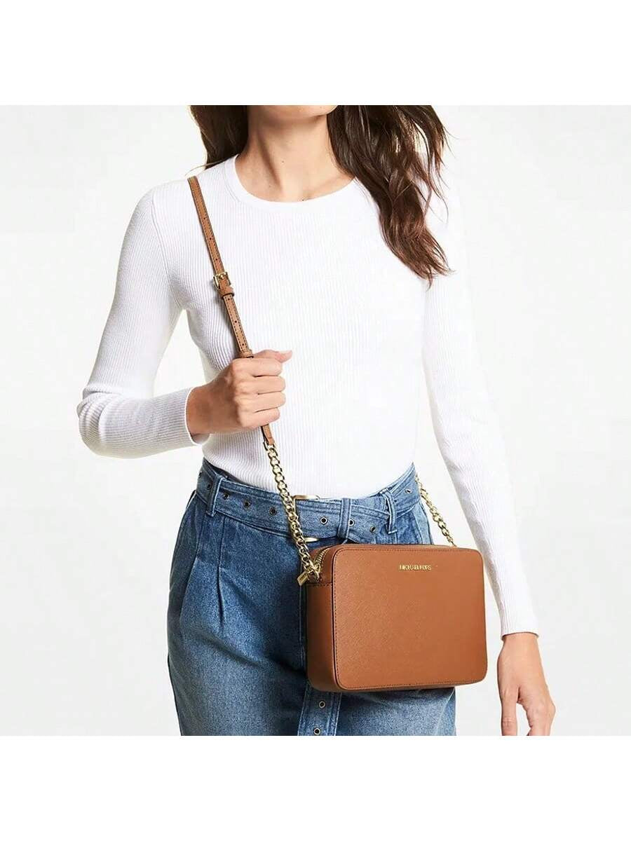 Michael Kors Jet Set Large Saffiano Leather Crossbody Bag Women Large Camera Bag,Purses and Bags Women Bags for Women