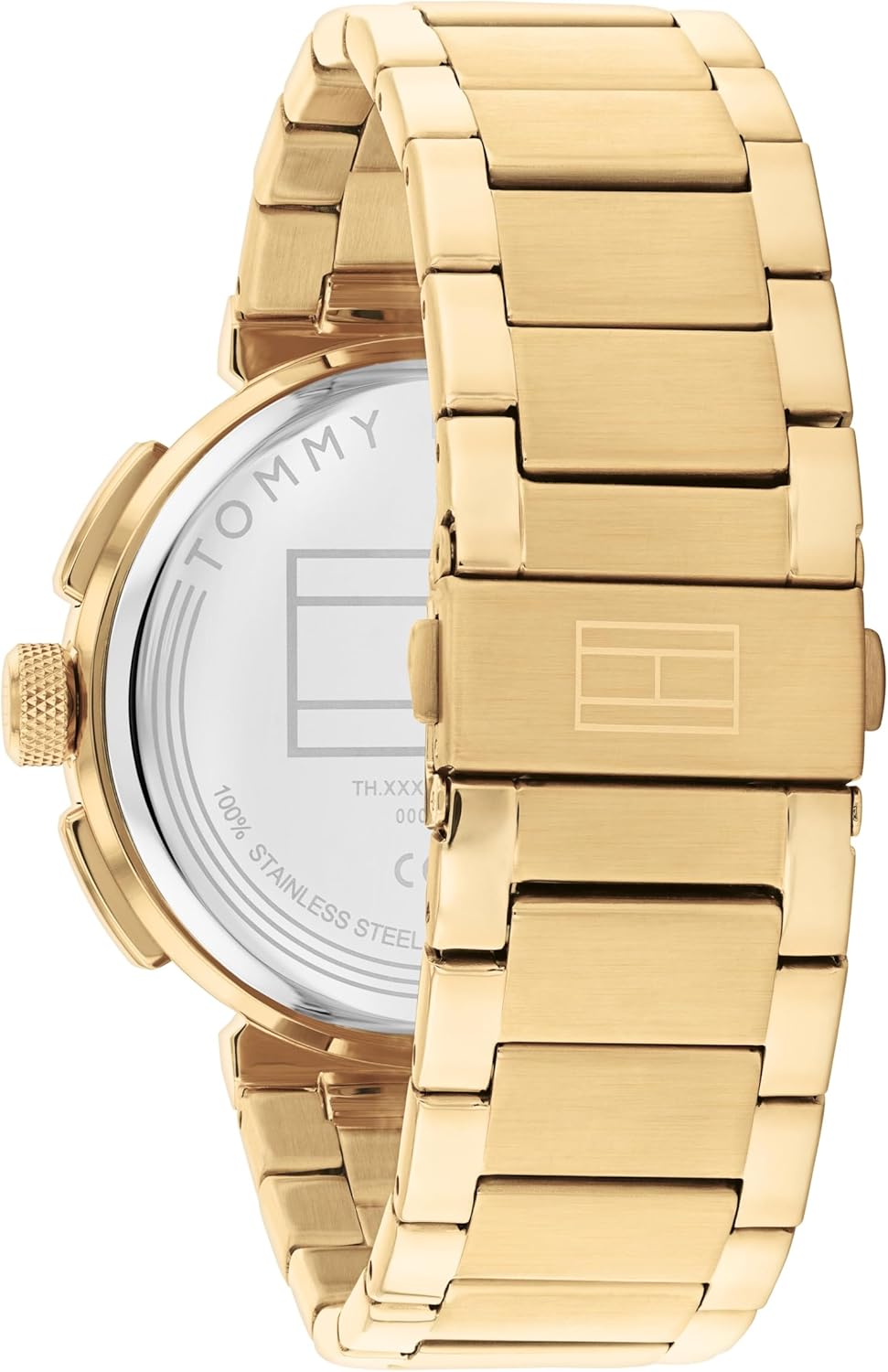 Tommy Hilfiger Collectie analoog quartzhorloge met meerdere functies en goudkleurig roestvrijstalen bandje voor heren, 1792118
