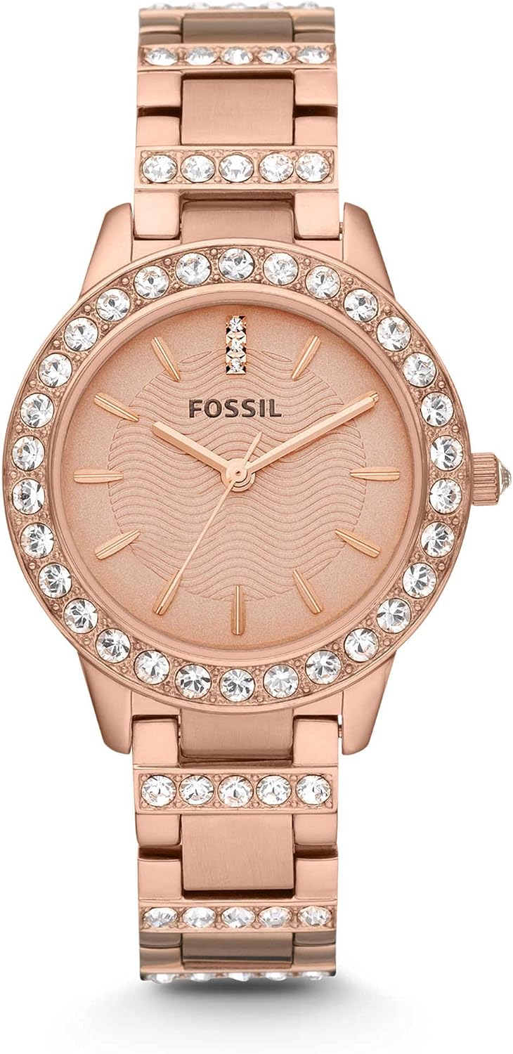 Fossil Jesse horloge voor dames, Quartz uurwerk met roestvrij stalen of leren band