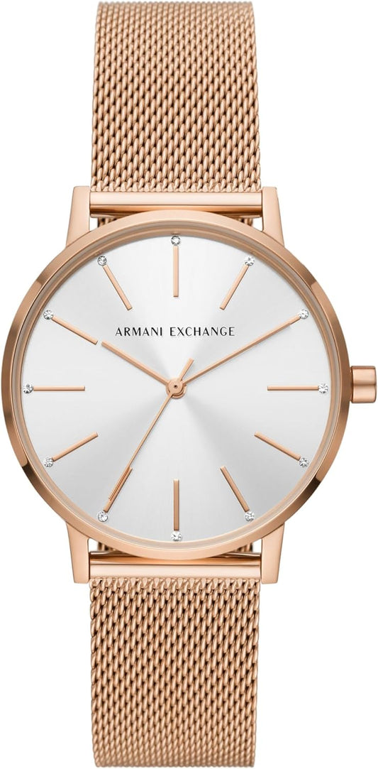 Armani Exchange Roségoudkleurig Roestvrijstalen Horloge met Drie Wijzers
