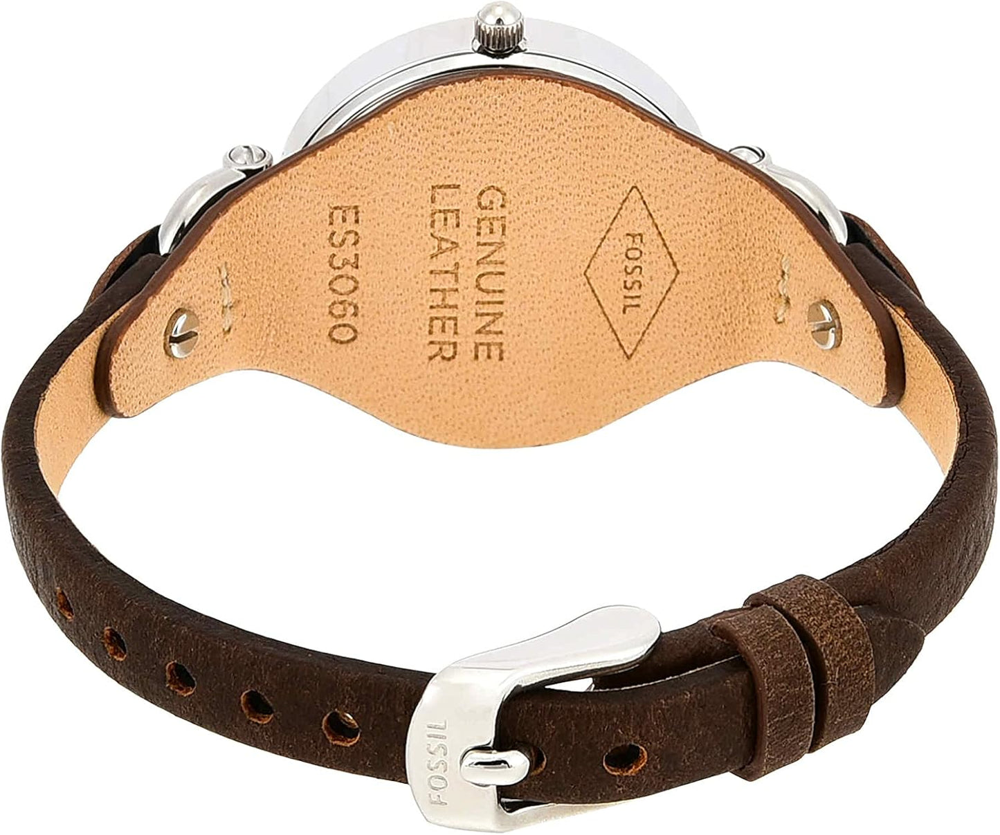 Fossil Dameshorloge Georgia, kastmaat 32 mm, quartz uurwerk, leren band