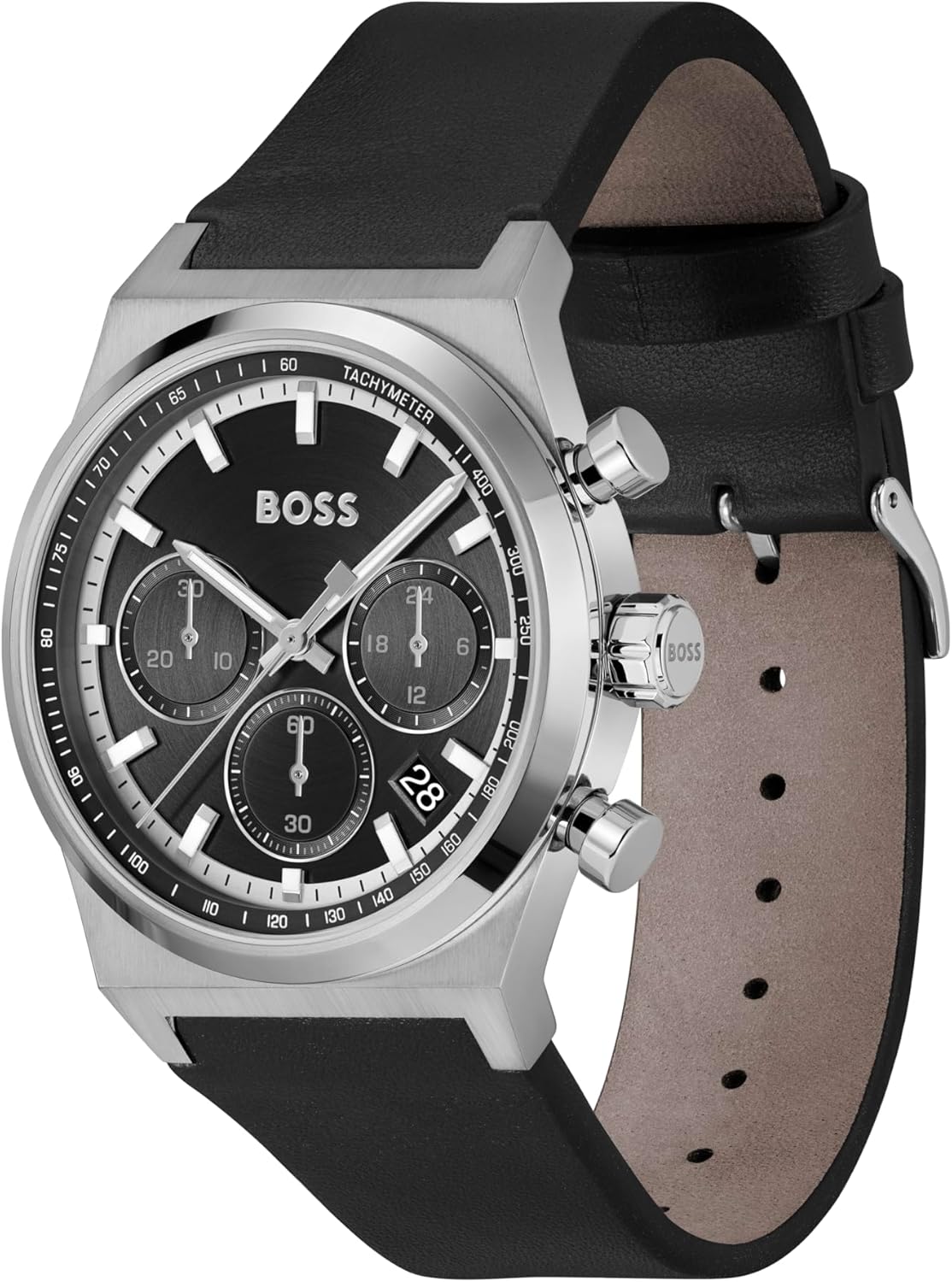 BOSS Chronograaf Quartz Horloge voor Heren CANDOR CHRONO Collectie - Verkrijgbaar met roestvrijstalen band of leren band
