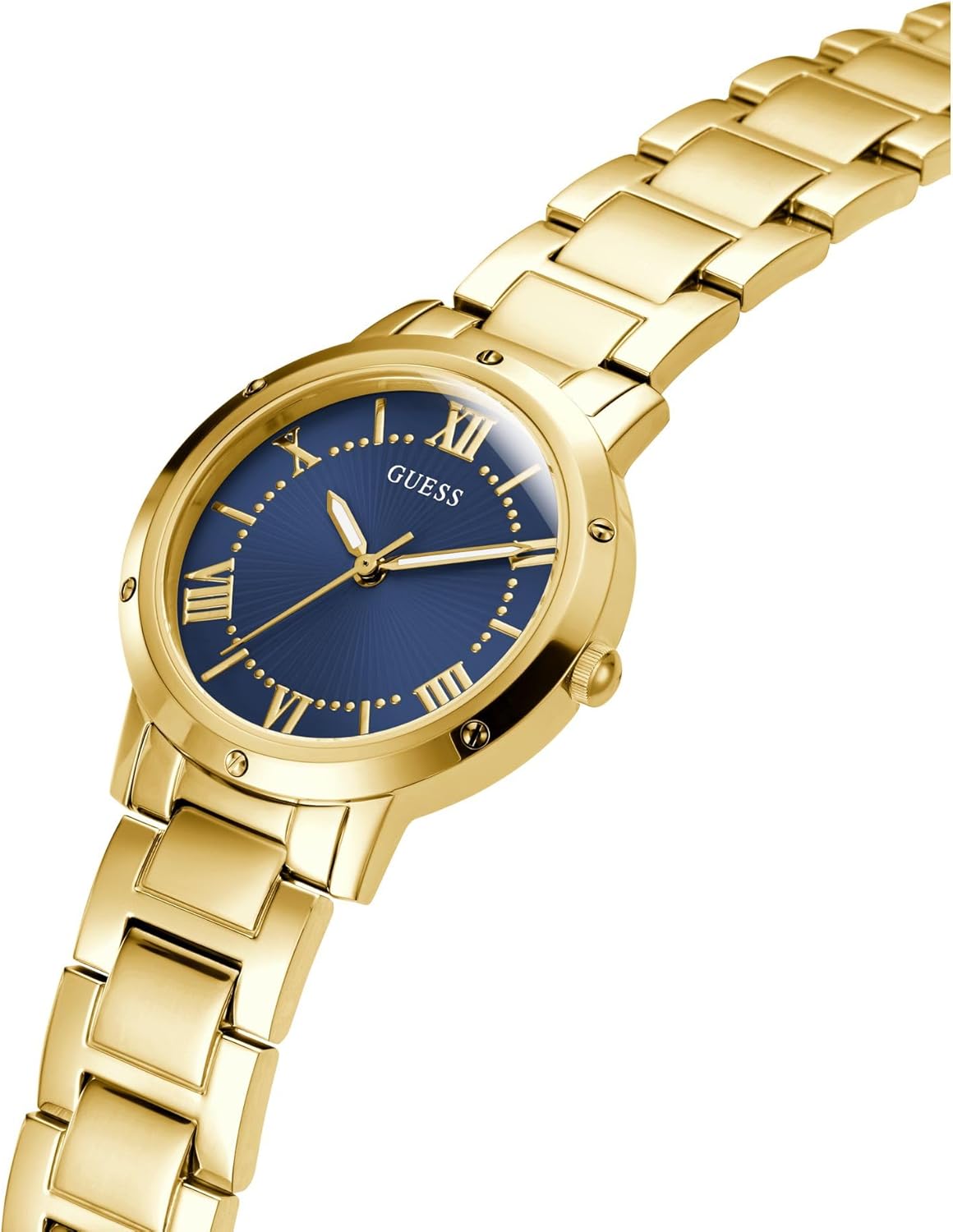 GUESS Dameshorloge polshorloge Dawn GW0404L4 roestvrij staal goud, blauw, Modern