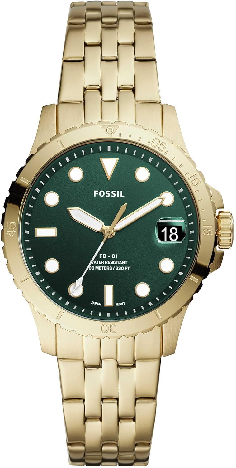 Fossil FB-01 Horloge voor dames, kwarts uurwerk met roestvrij staal of leren band