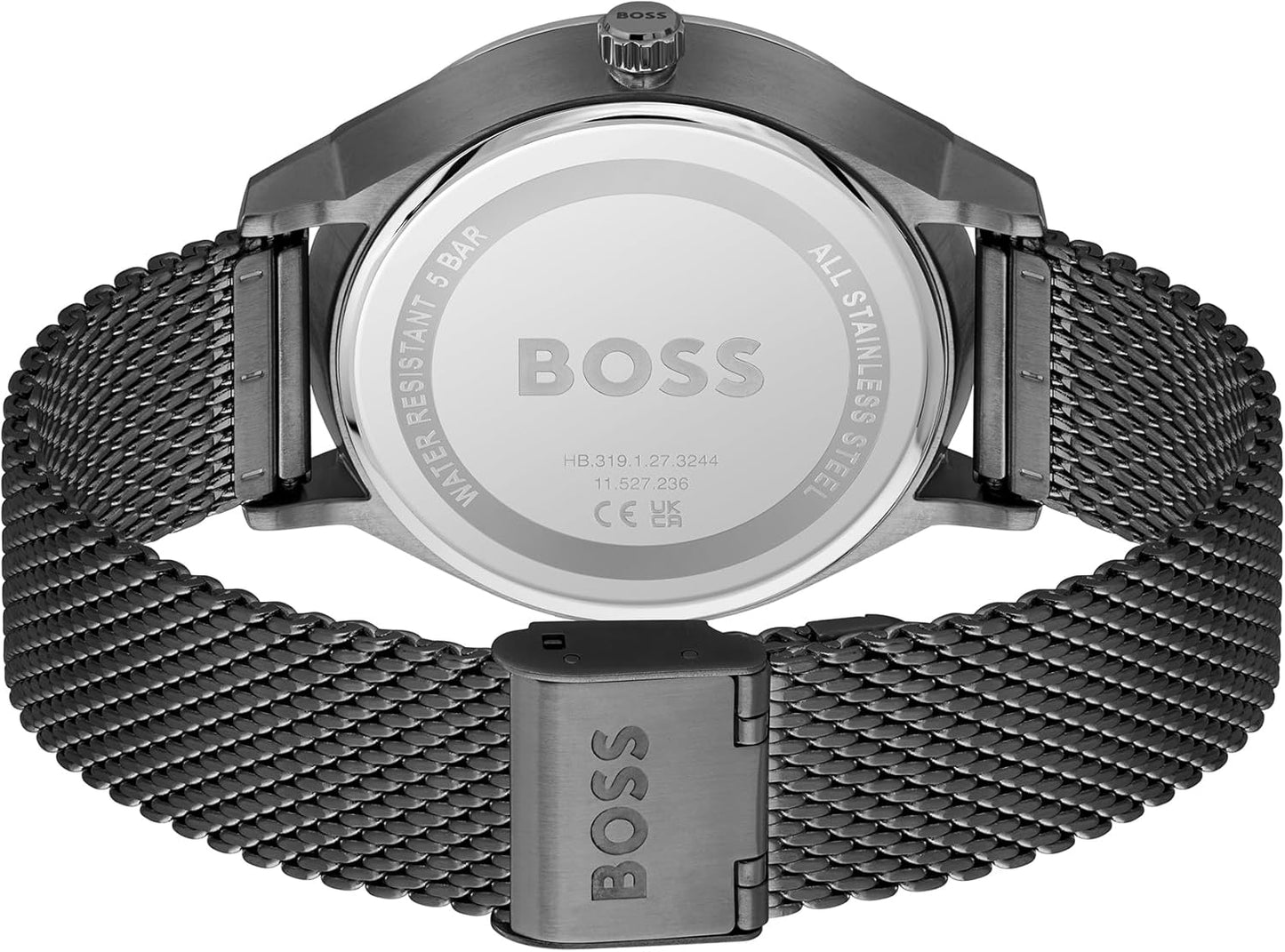 BOSS 1514105 Multifunctioneel analoog kwartshorloge voor heren, TYLER collectie met zwarte roestvrijstalen band, modern, Modern