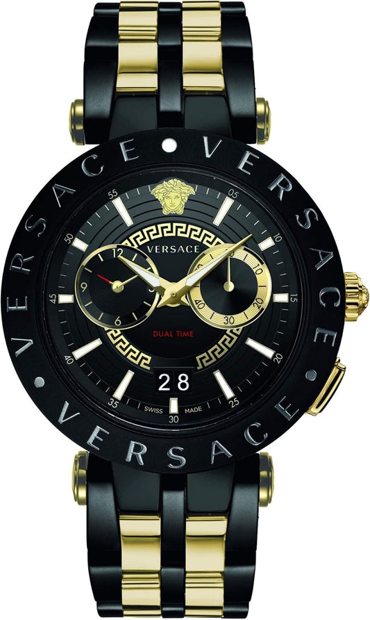 Versace Heren analoog kwartshorloge met roestvrij stalen armband VEBV00619