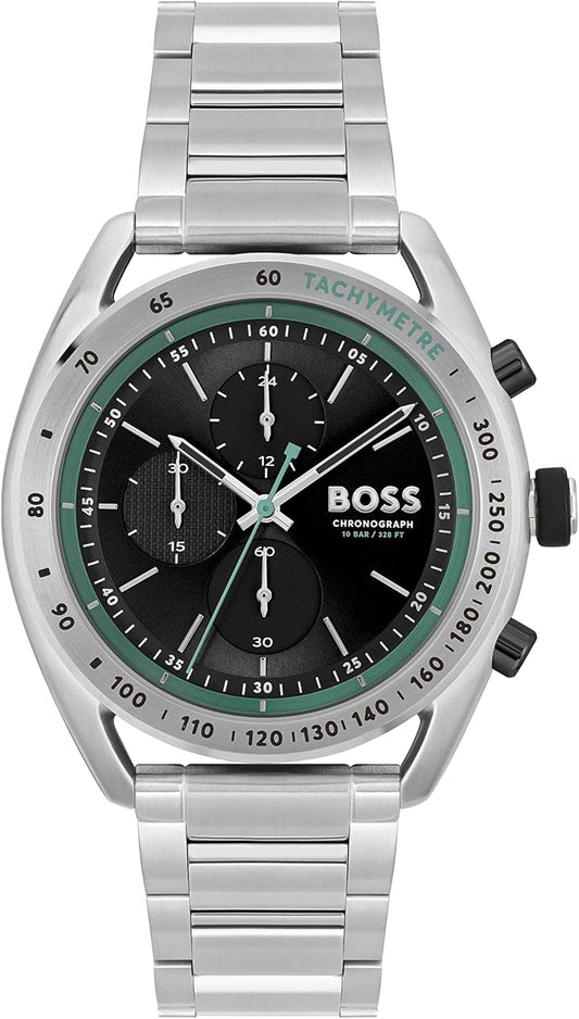 BOSS Chronograaf kwartshorloge met zilveren roestvrijstalen armband voor heren - 1514023