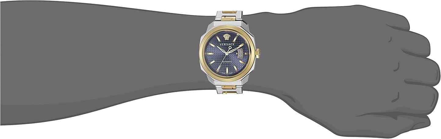 Versace Analoog automatisch herenhorloge met roestvrijstalen band VAG030016, Blauw, armband