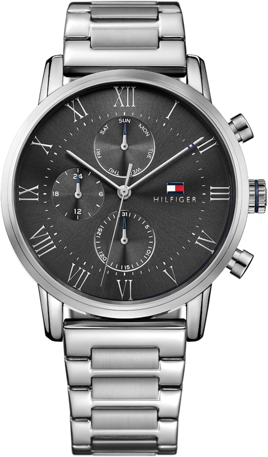 Tommy Hilfiger 1791397 Kwartshorloge voor heren met meerdere wijzerplaat, met roestvrij stalen armband