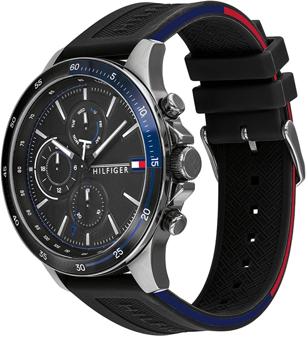 Tommy Hilfiger Analoog multifunctioneel kwartshorloge voor heren met roestvrij staal of siliconen armband