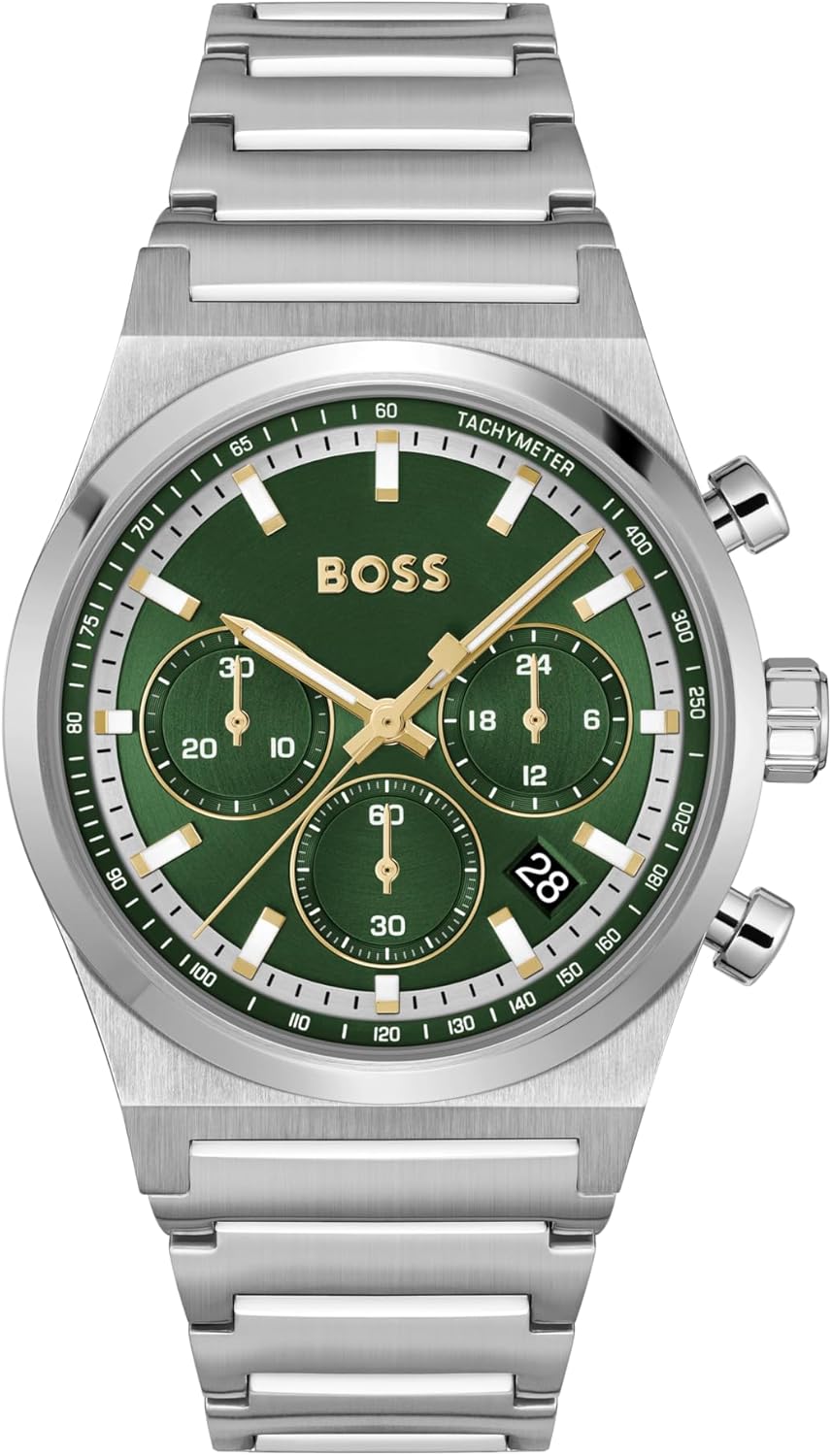 BOSS Chronograaf Quartz Horloge voor Heren CANDOR CHRONO Collectie - Verkrijgbaar met roestvrijstalen band of leren band