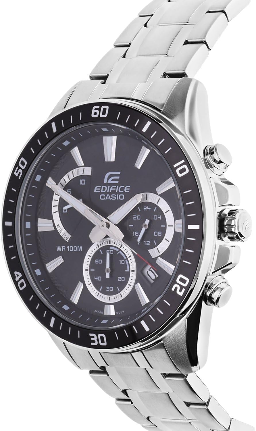 Casio Edifice Herenarmbandhorloge, massieve roestvrijstalen behuizing en armband, 10 bar